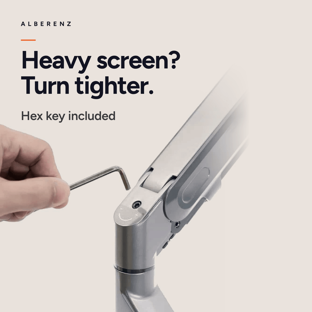 Alberenz® Monitorhalterung mit Gasfeder Silber