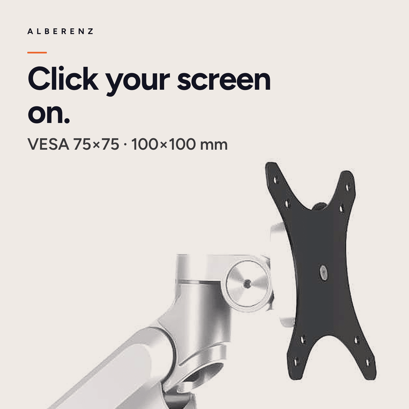 Alberenz® Monitorhalterung mit Gasfeder Silber