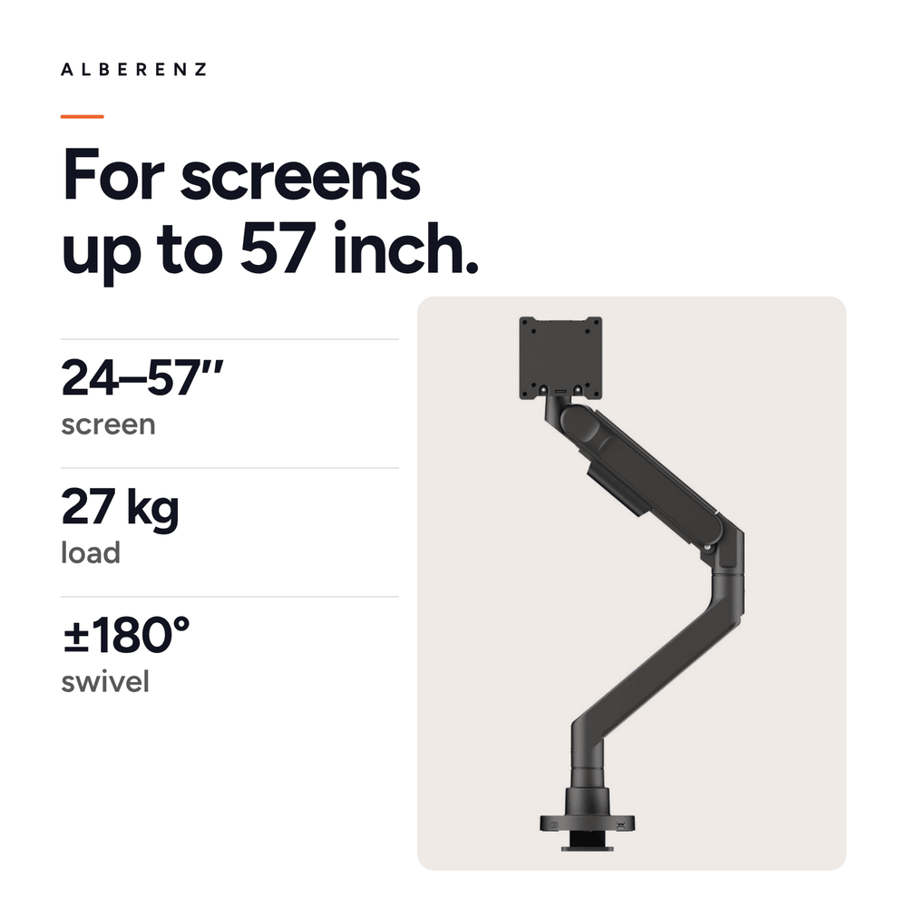 Alberenz® Heavy Duty Monitorarm mit Gasfeder (bis zu 57 Zoll)
