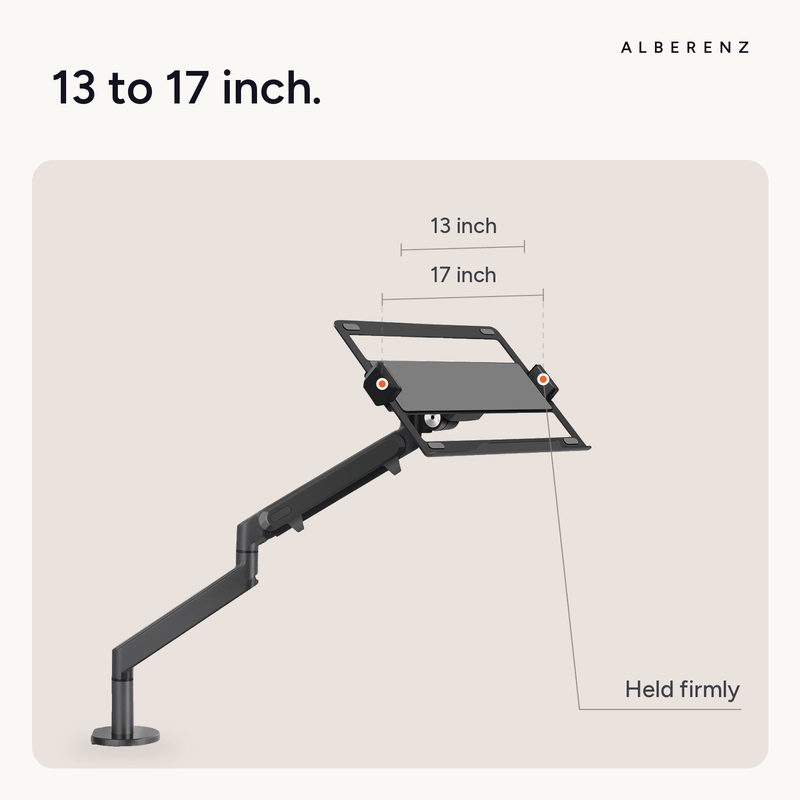 Alberenz® Laptoparm mit Gasfeder - Dunkelgrau