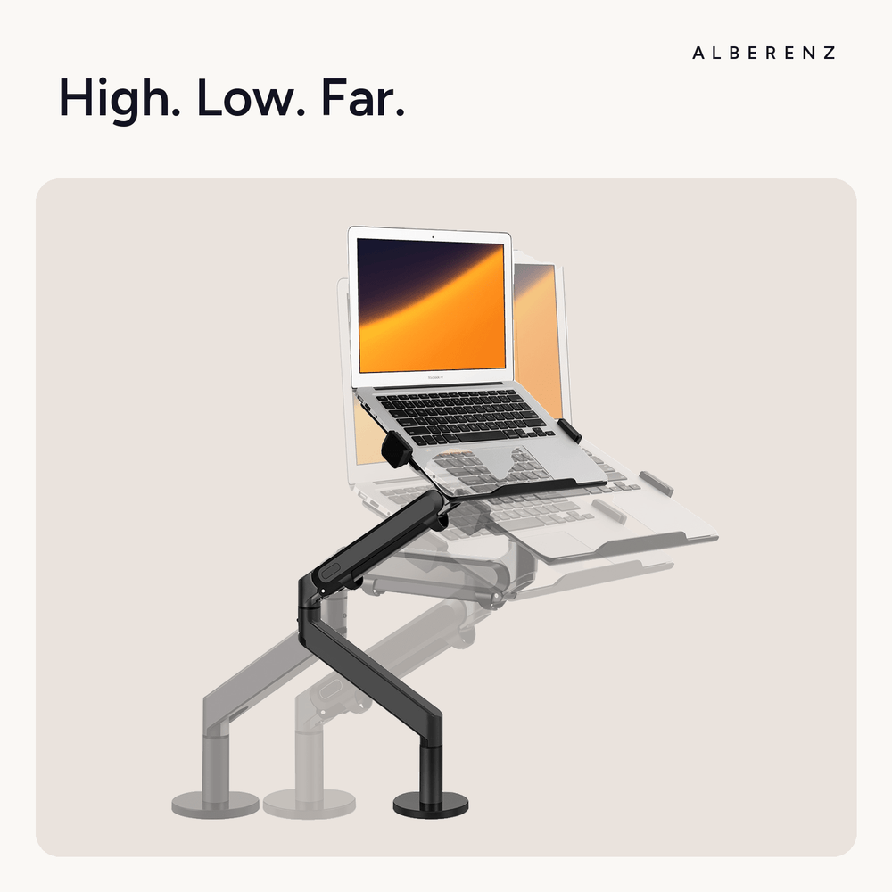 Alberenz® Laptoparm mit Gasfeder - Dunkelgrau