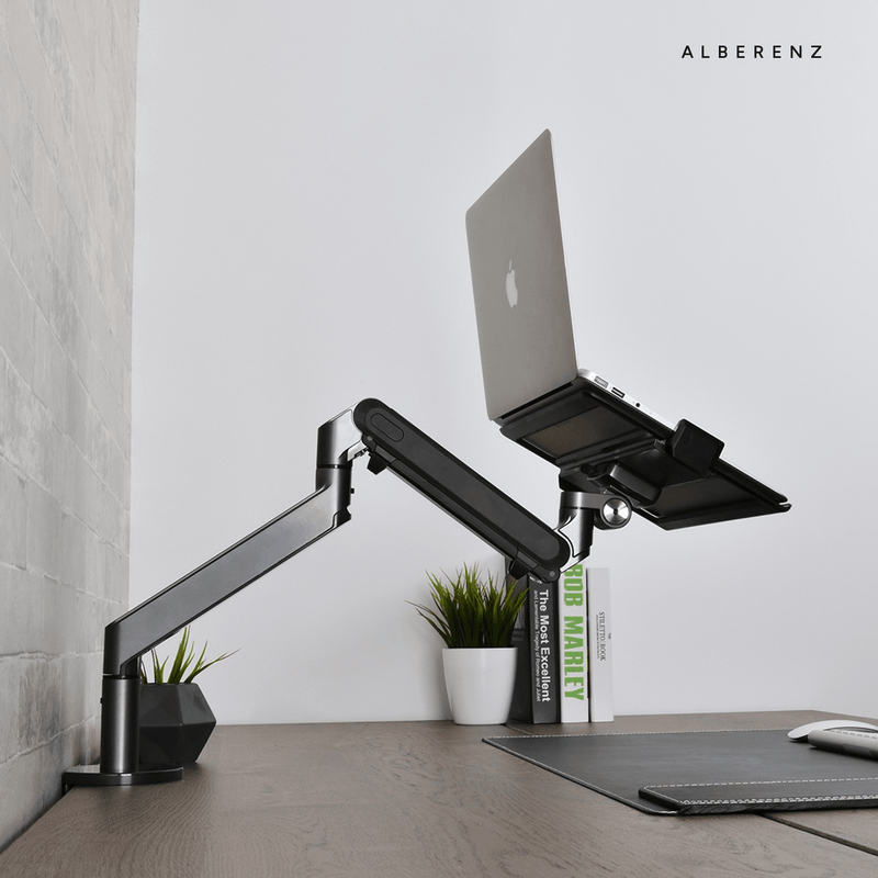 Alberenz® Laptoparm mit Gasfeder - Dunkelgrau