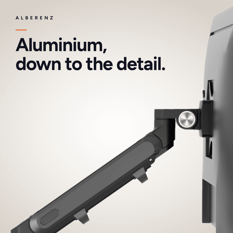 Alberenz® Monitorhalterung Wand Gasfeder Dunkelgrau