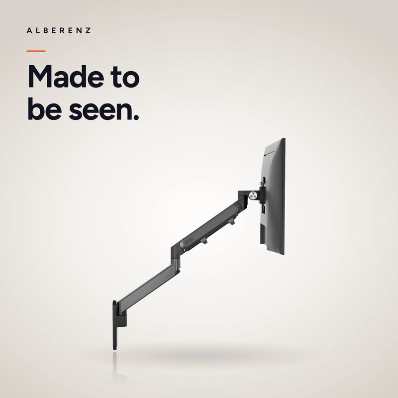 Alberenz® Monitorhalterung Wand Gasfeder Dunkelgrau