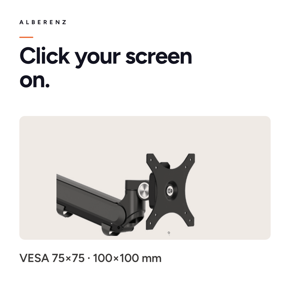 Alberenz® Monitorhalterung Wand Gasfeder Dunkelgrau