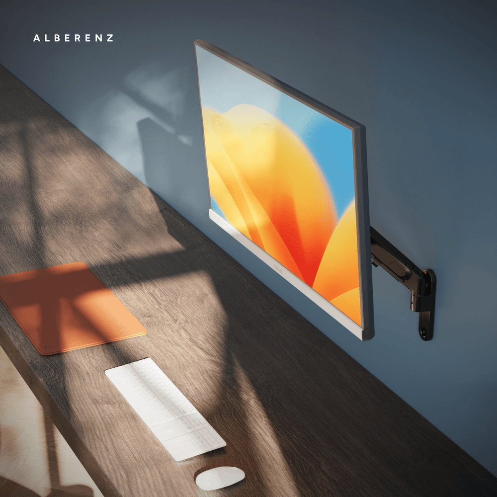 Alberenz® Monitorhalterung Wand Gasfeder Dunkelgrau
