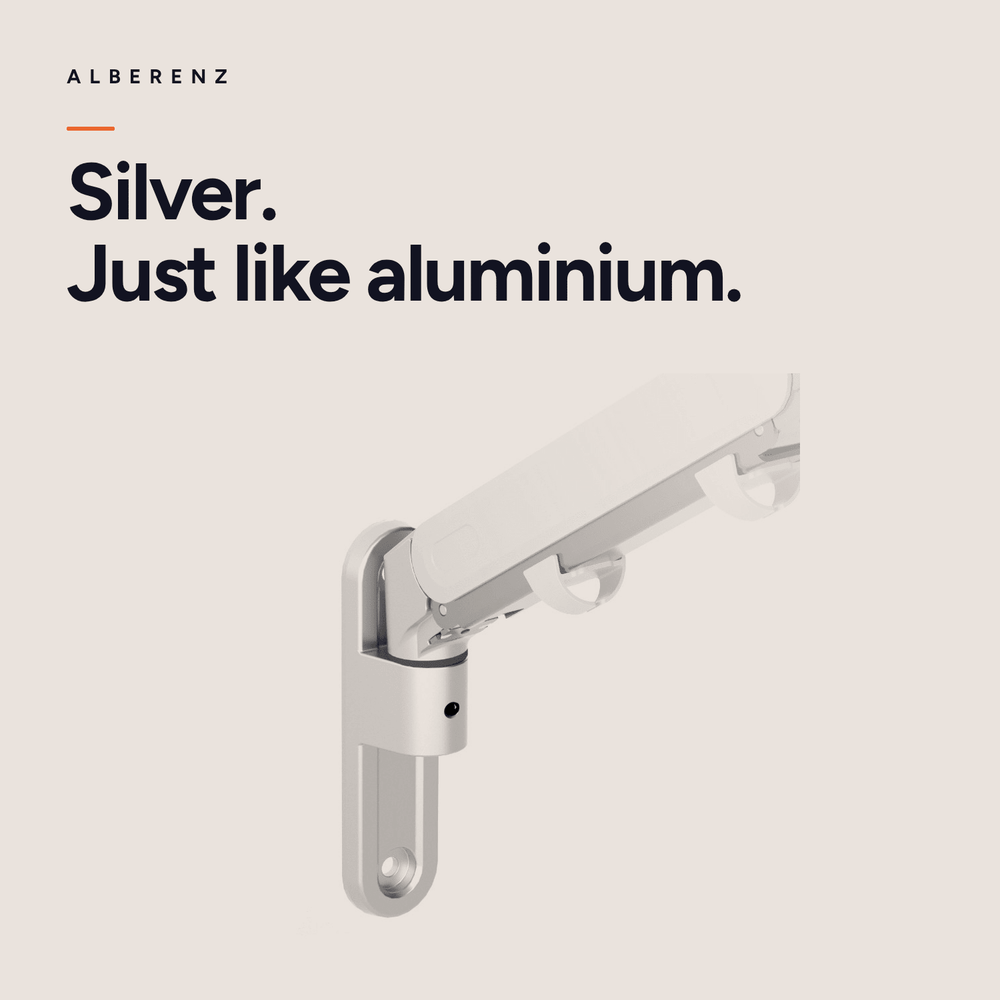 Alberenz® Monitorhalterung Wand Gasfeder Silber