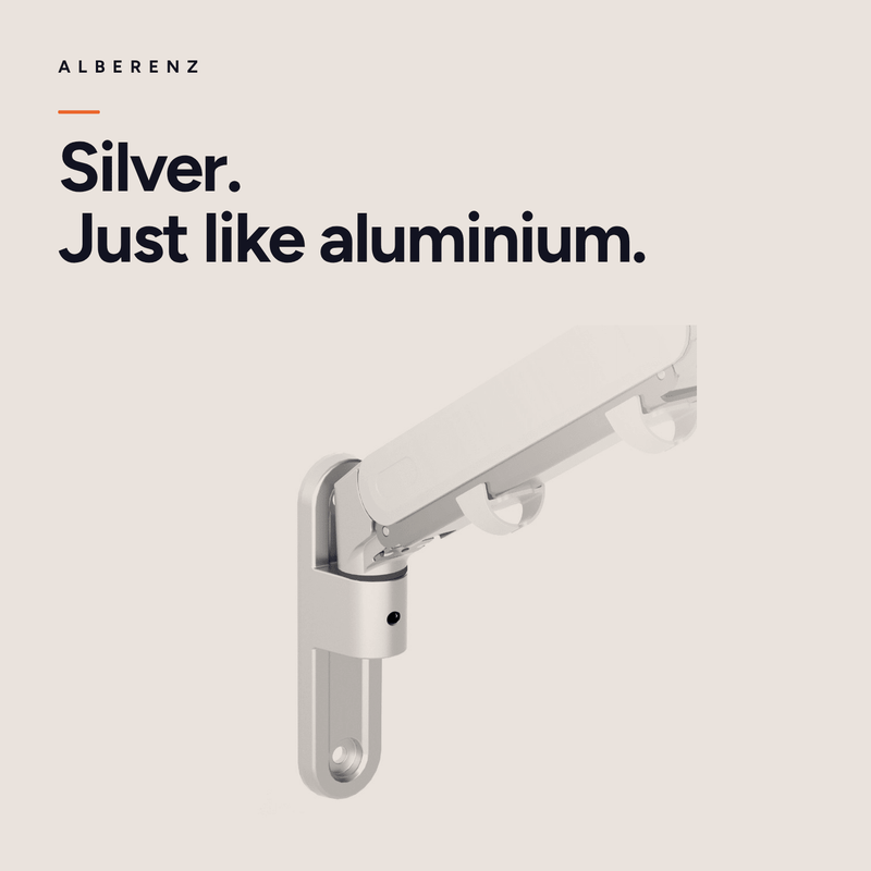 Alberenz® Monitorhalterung Wand Gasfeder Silber
