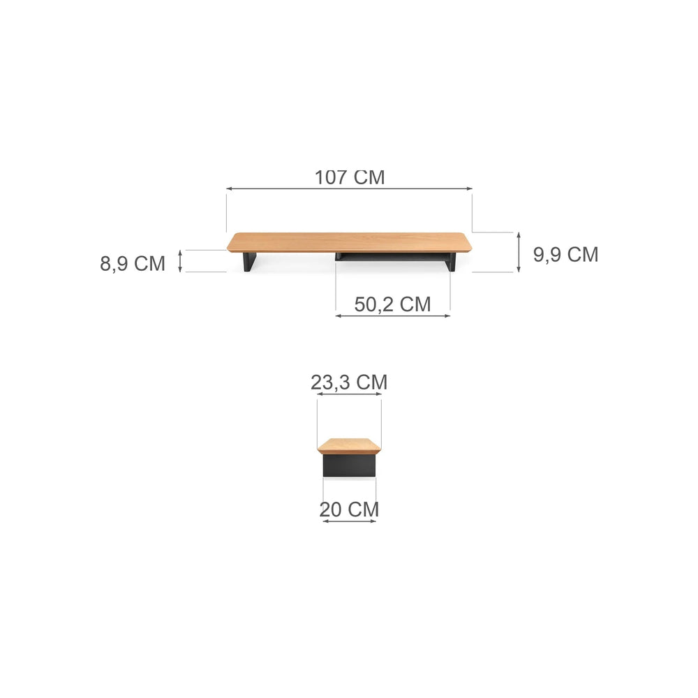 Alberenz® Oak Wooden Monitor Riser - 2 Monitors