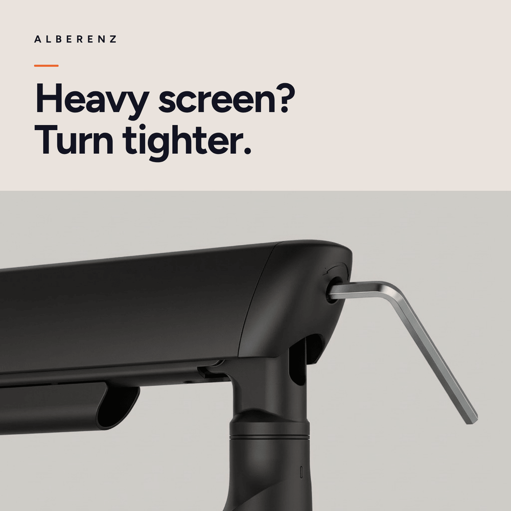 Alberenz® Einzelner Monitorarm mit USB-C & USB-A — Schwarz