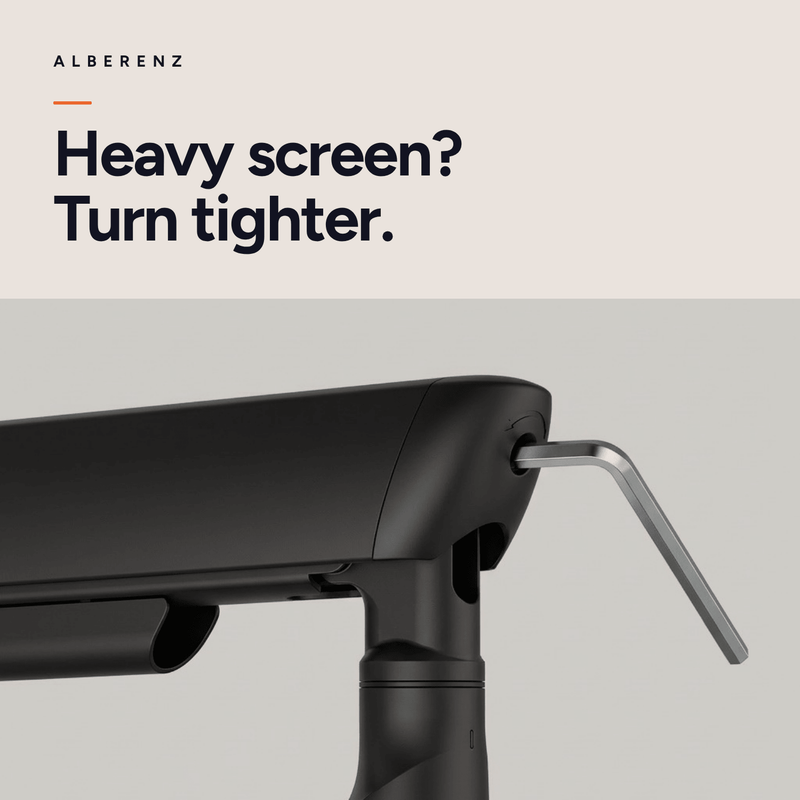 Alberenz® Einzelner Monitorarm mit USB-C & USB-A — Schwarz