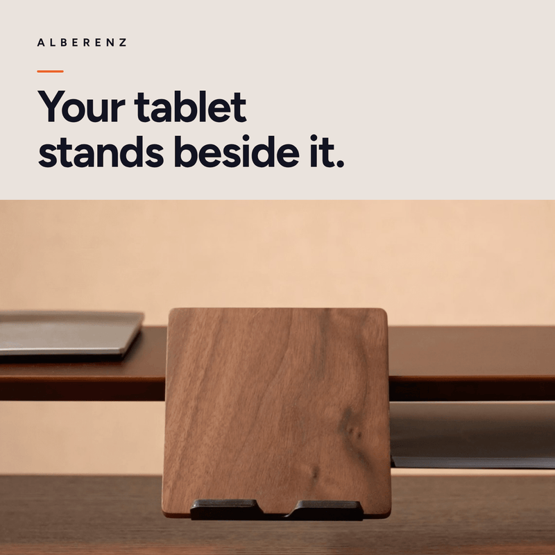 Bundle: Nussbaum-Monitorerhöhung + MagSafe-Ladegerät + Laptophalter + Tabletständer + Kopfhörerhalter