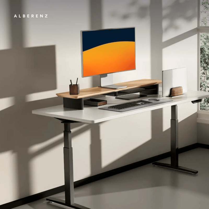 Alberenz® Monitorständer aus Eichenholz - 2 Monitore
