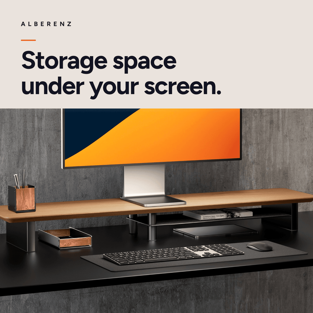 Alberenz® Monitorständer aus Eichenholz - 2 Monitore