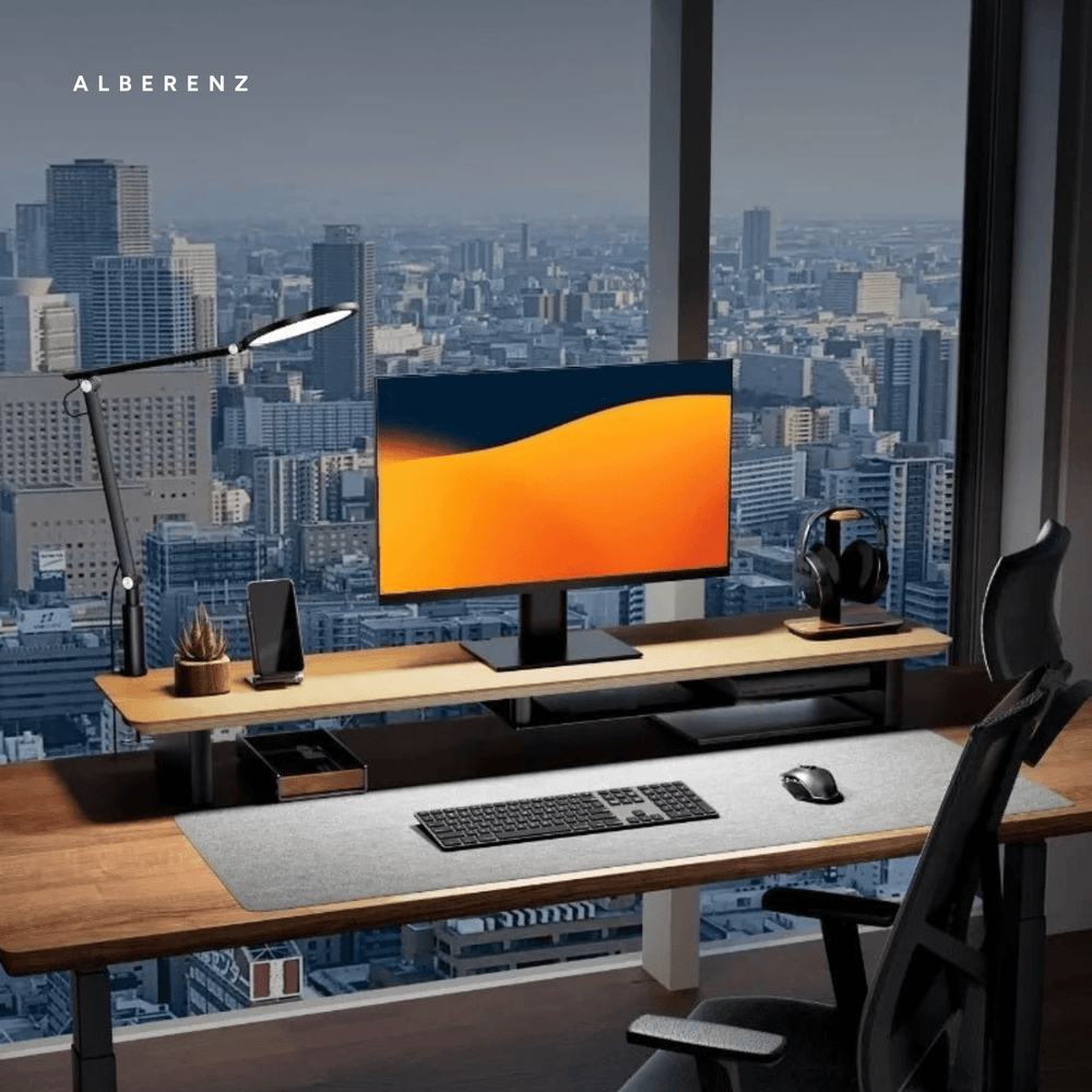 Alberenz® Monitorständer aus Eichenholz - 2 Monitore