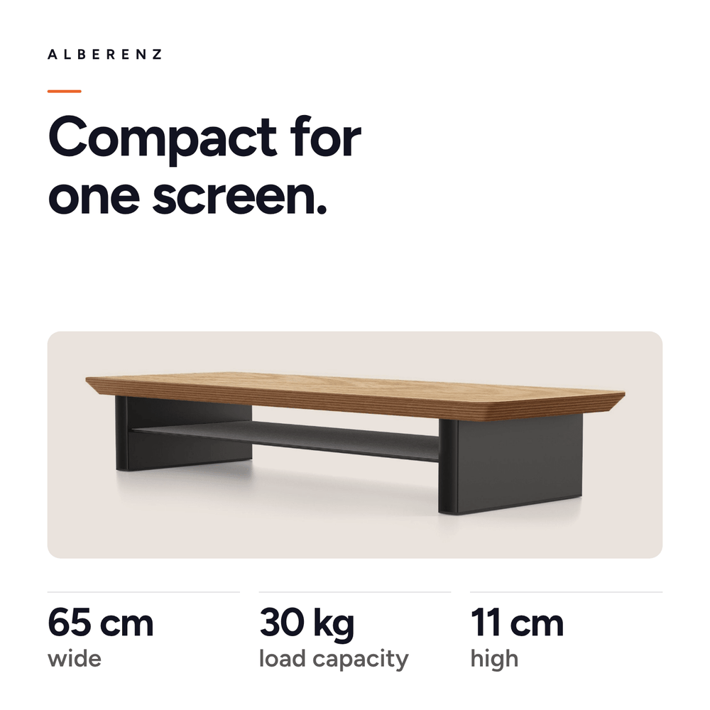 Alberenz® Monitorständer aus Eichenholz - 1 Monitor