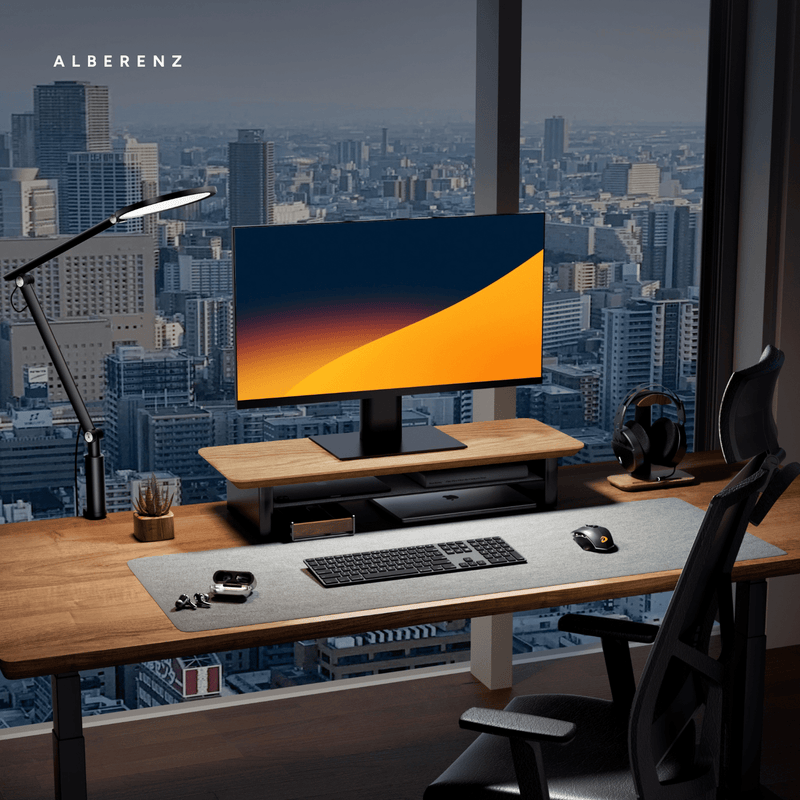 Alberenz® Monitorständer aus Eichenholz - 1 Monitor