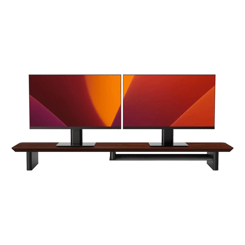 Alberenz® Monitorständer aus Walnussholz - 2 Monitore