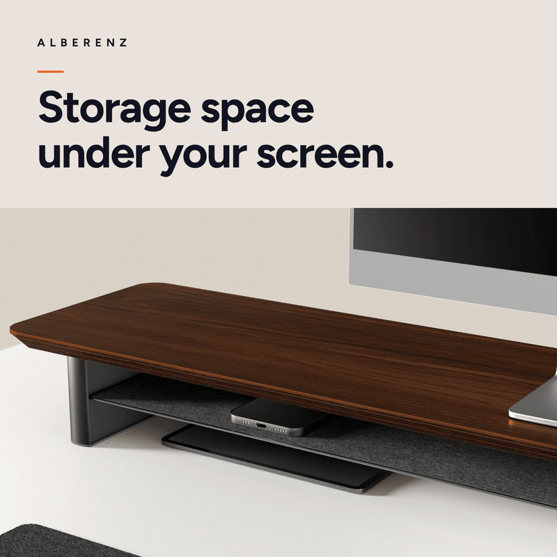 Alberenz® Monitorständer aus Walnussholz - 2 Monitore