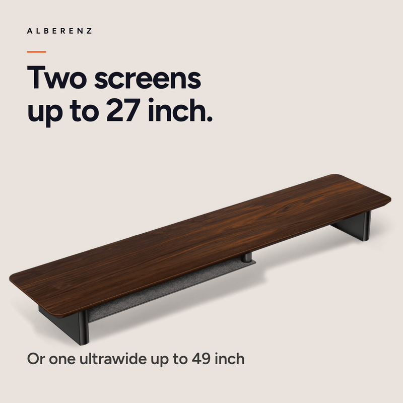 Alberenz® Monitorständer aus Walnussholz - 2 Monitore