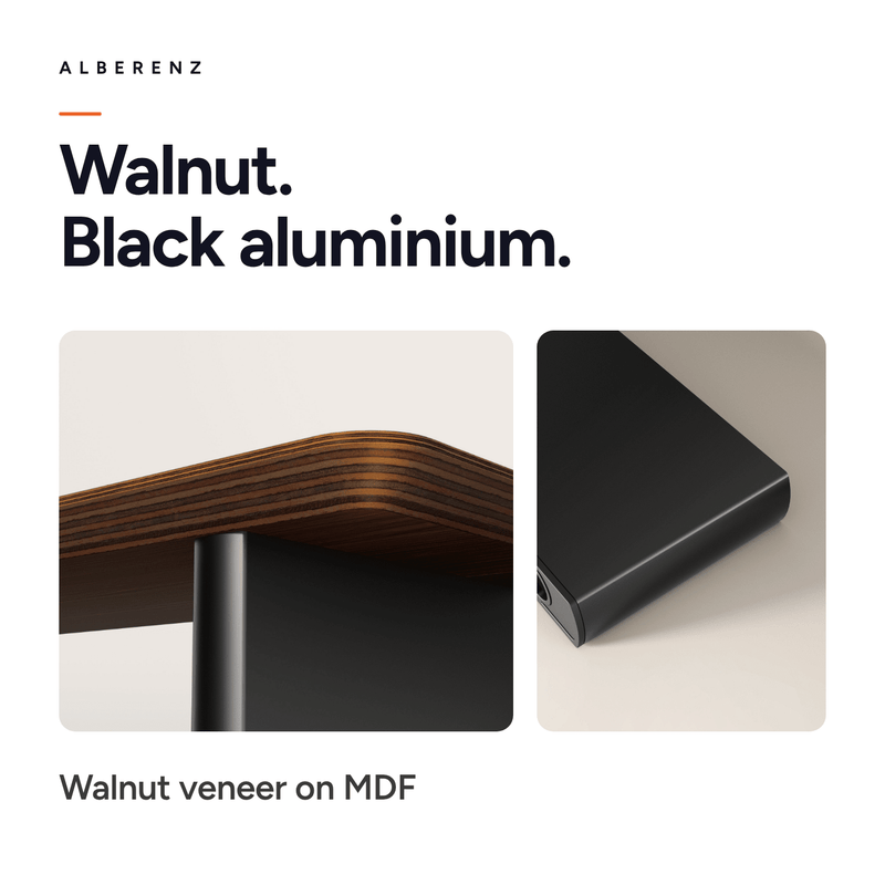 Alberenz® Monitorständer aus Walnussholz - 2 Monitore