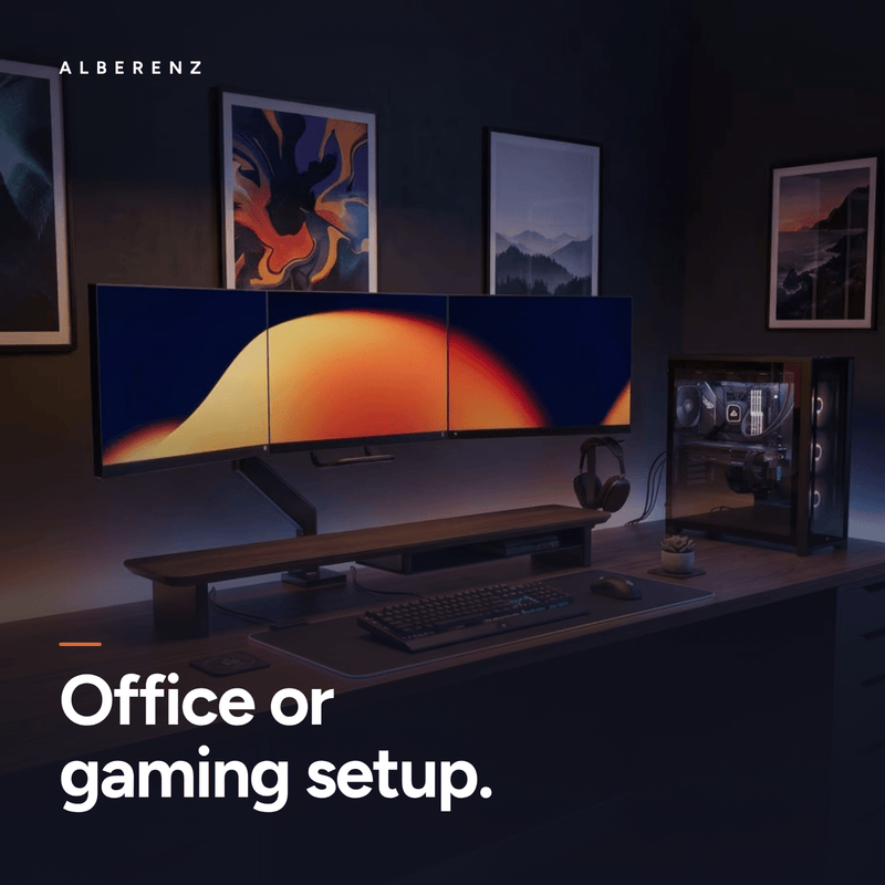 Alberenz® Monitorständer aus Walnussholz - 2 Monitore