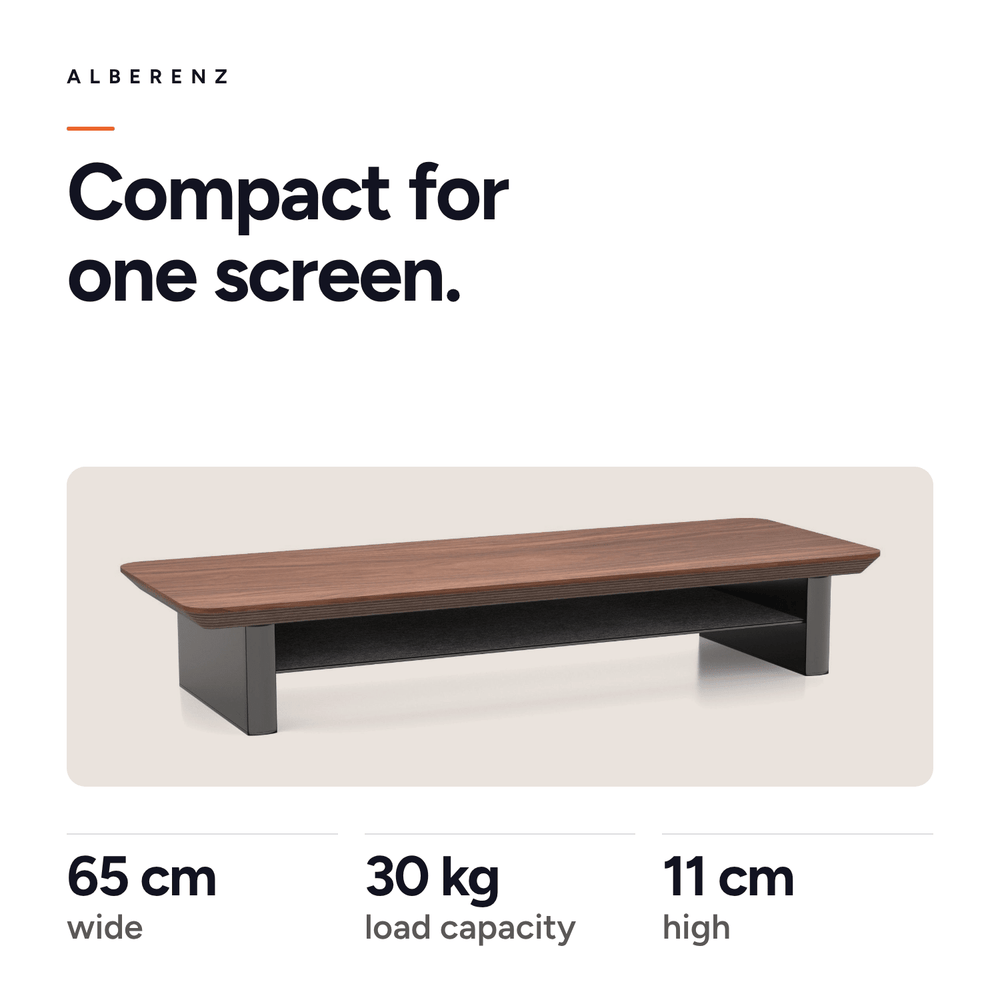 Alberenz® Monitorständer aus Walnussholz - 1 Monitor