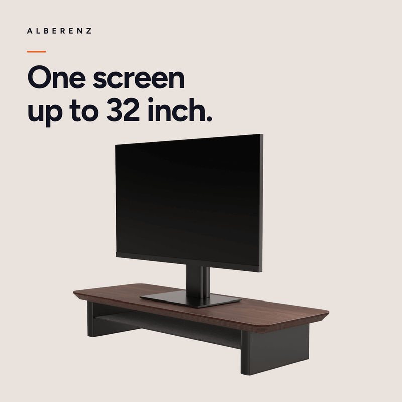 Alberenz® Monitorständer aus Walnussholz - 1 Monitor