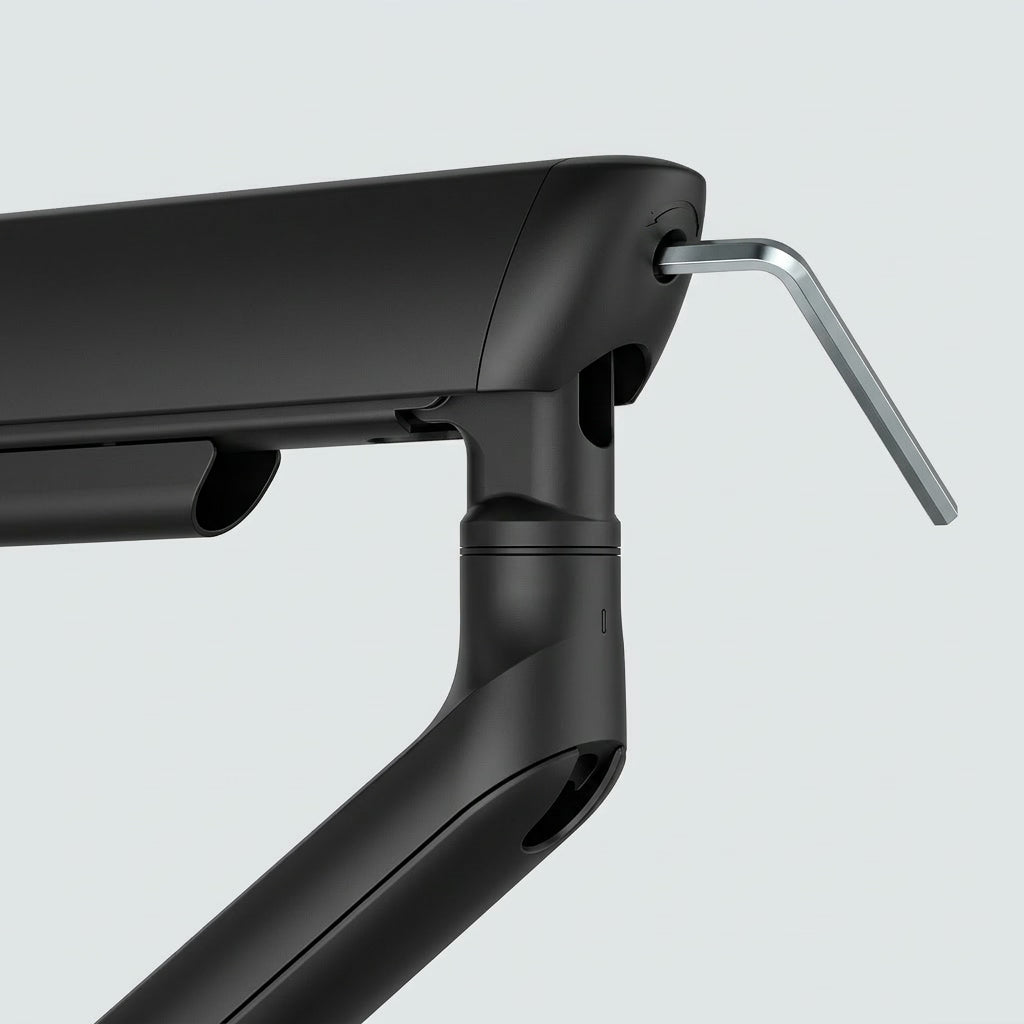 Alberenz® Einzelner Monitorarm mit USB-C & USB-A — Schwarz