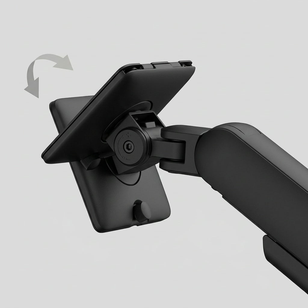 Alberenz® Einzelner Monitorarm mit USB-C & USB-A — Schwarz