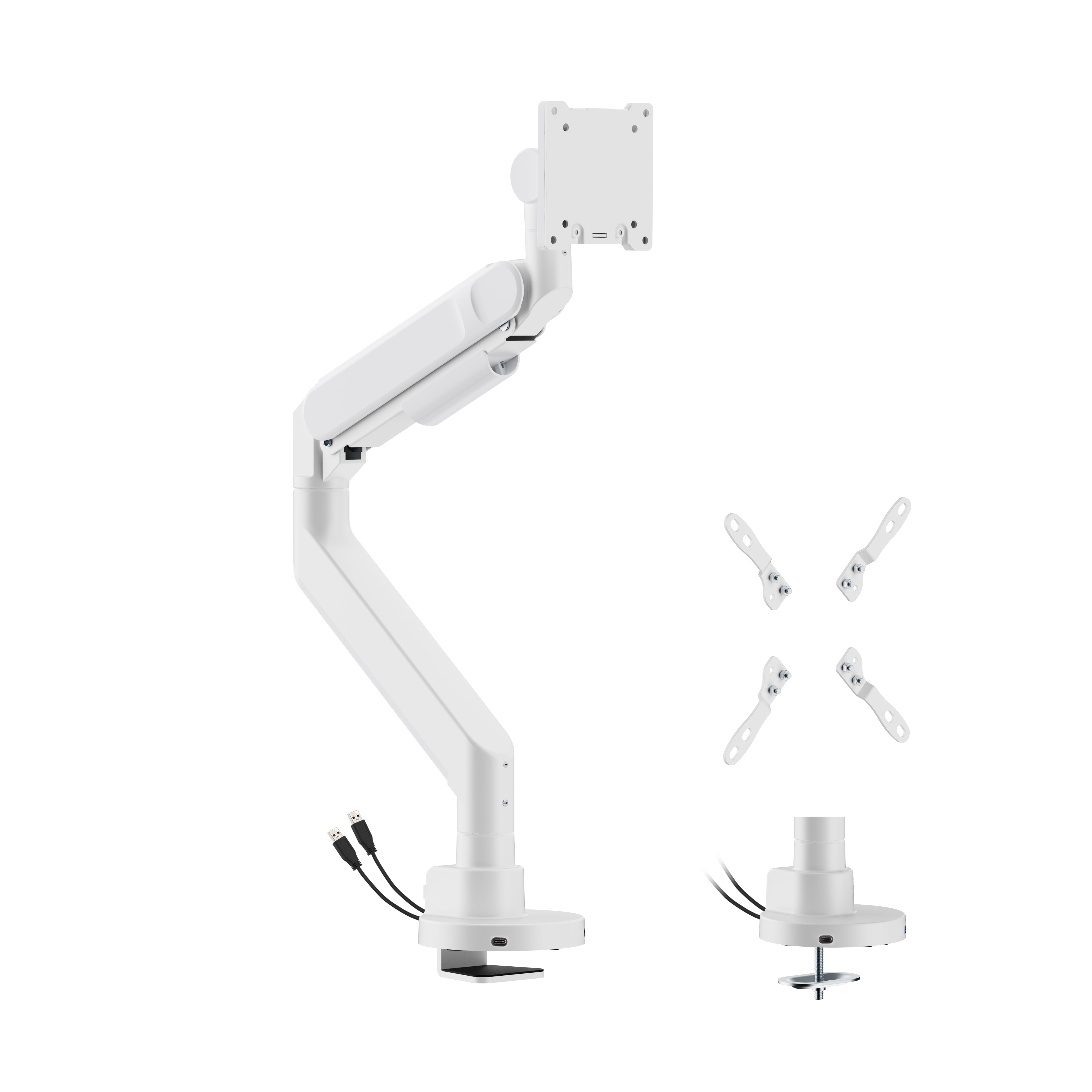 Alberenz® Schwerlast-Gasfeder-Monitorhalterung Weiß (bis zu 57 Zoll)