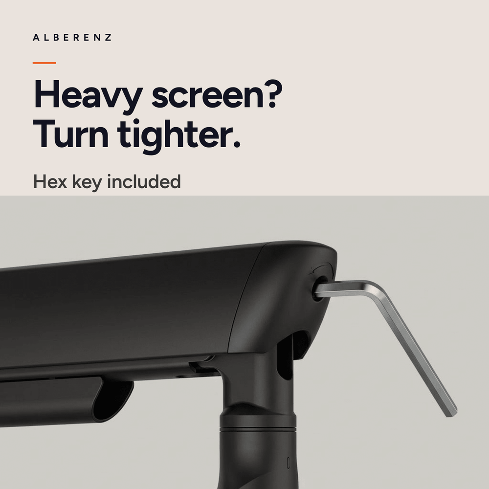Alberenz Double Monitor Mount Gas Spring - Up until 35" - With USB - Black