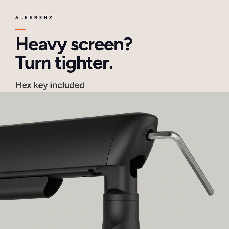 Alberenz Double Monitor Mount Gas Spring - Up until 35" - With USB - Black