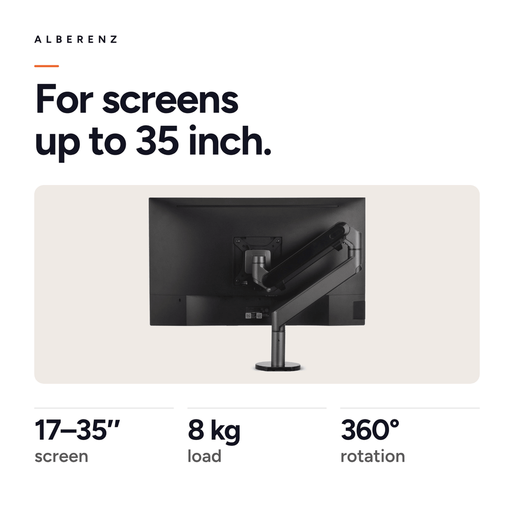 Alberenz® Einzel-Monitorarm mit Gasfeder, dunkelgrau