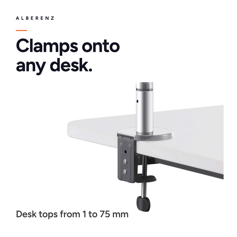 Alberenz® Monitorhalterung mit Gasfeder Silber