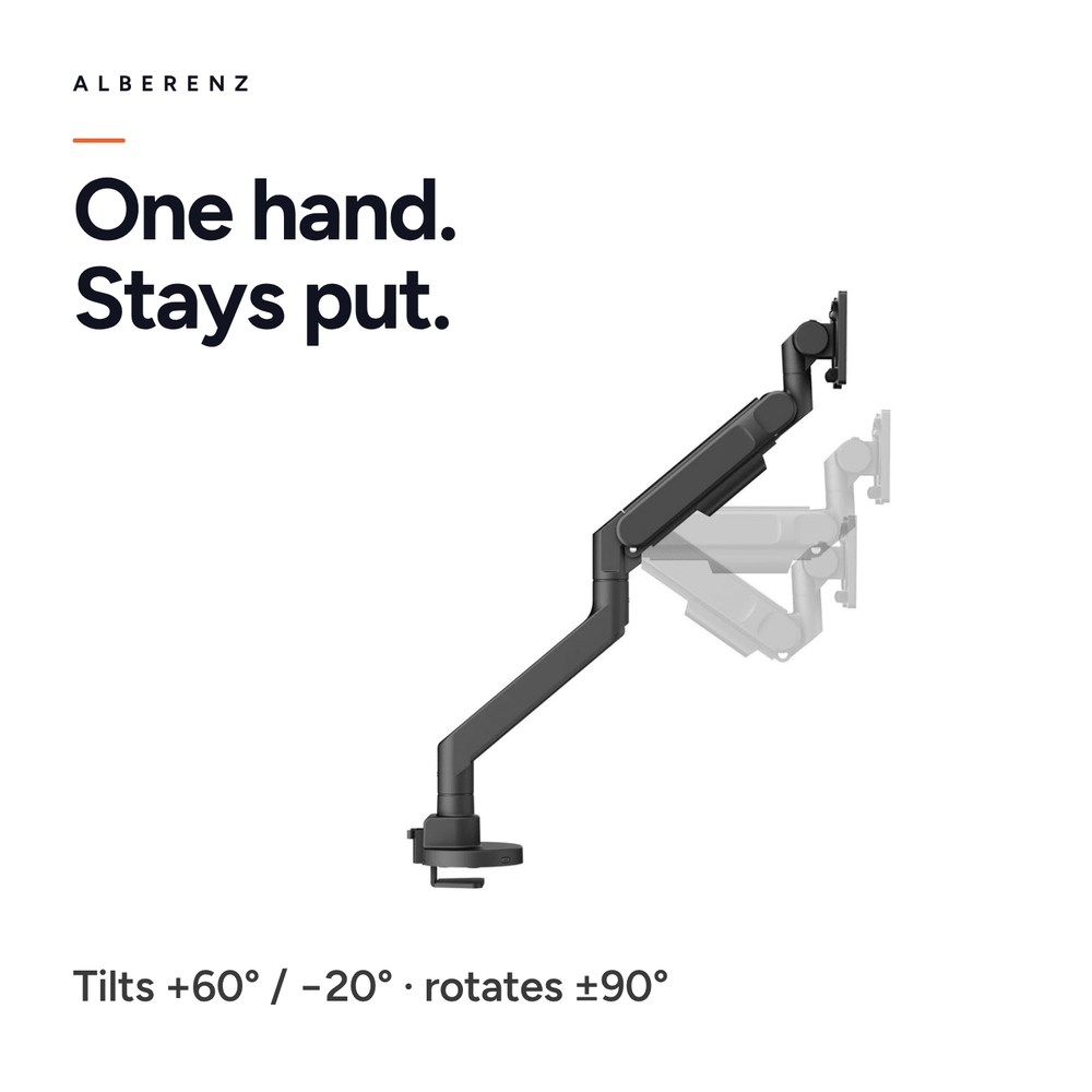 Alberenz® Heavy Duty Monitorarm mit Gasfeder (bis zu 57 Zoll)