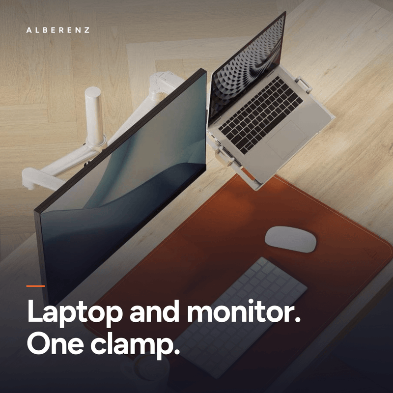 Alberenz® Laptop Monitorarm mit Gasfeder silber