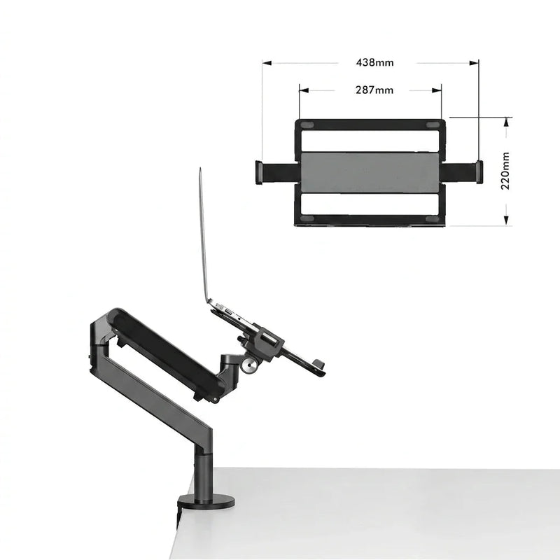 Alberenz® Laptoparm mit Gasfeder - Dunkelgrau