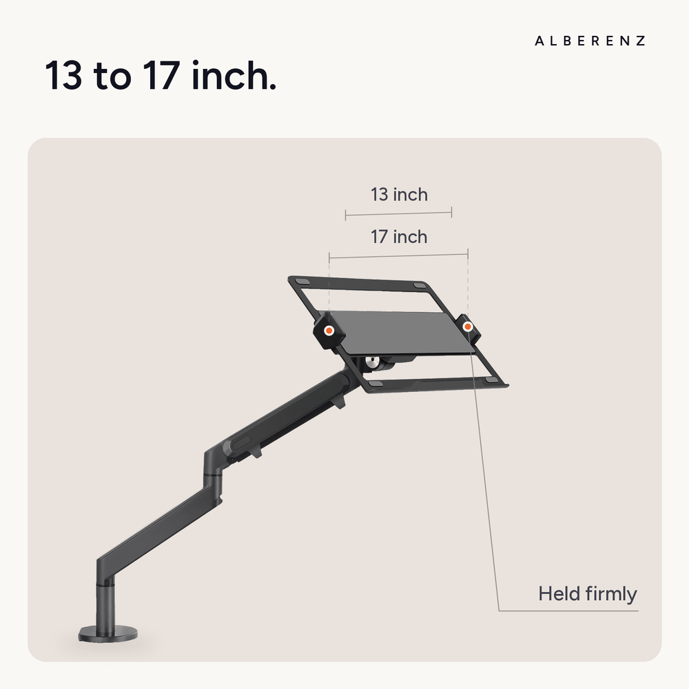 Alberenz® Laptoparm mit Gasfeder - Dunkelgrau