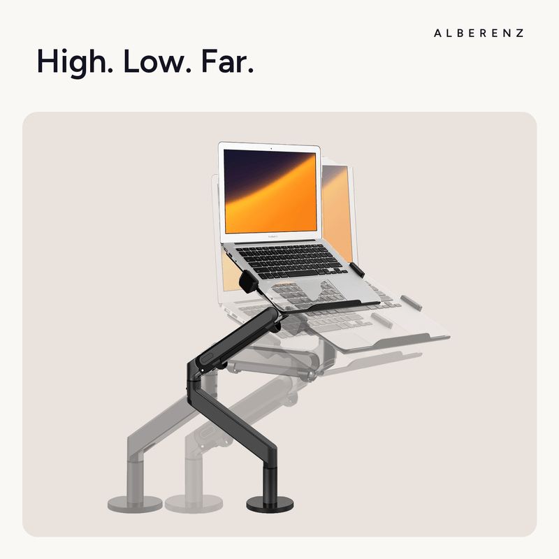 Alberenz® Laptoparm mit Gasfeder - Dunkelgrau