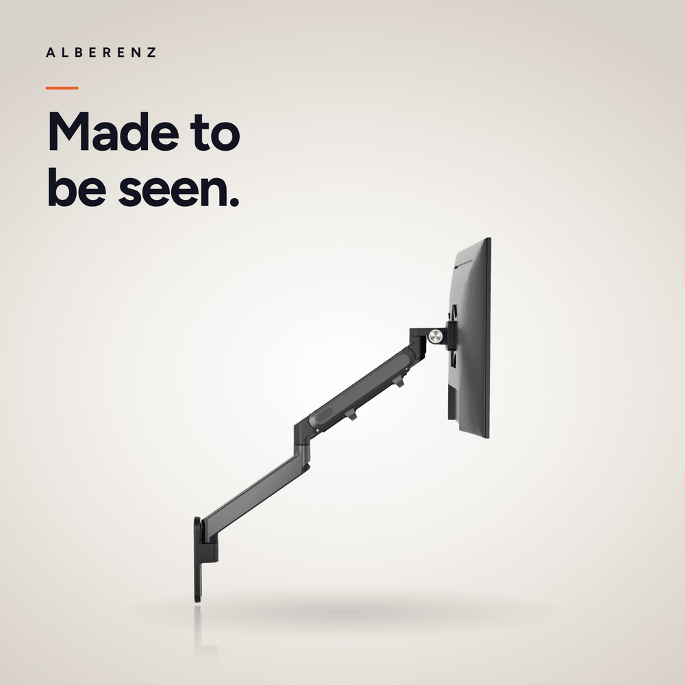 Alberenz® Monitorhalterung Wand Gasfeder Dunkelgrau