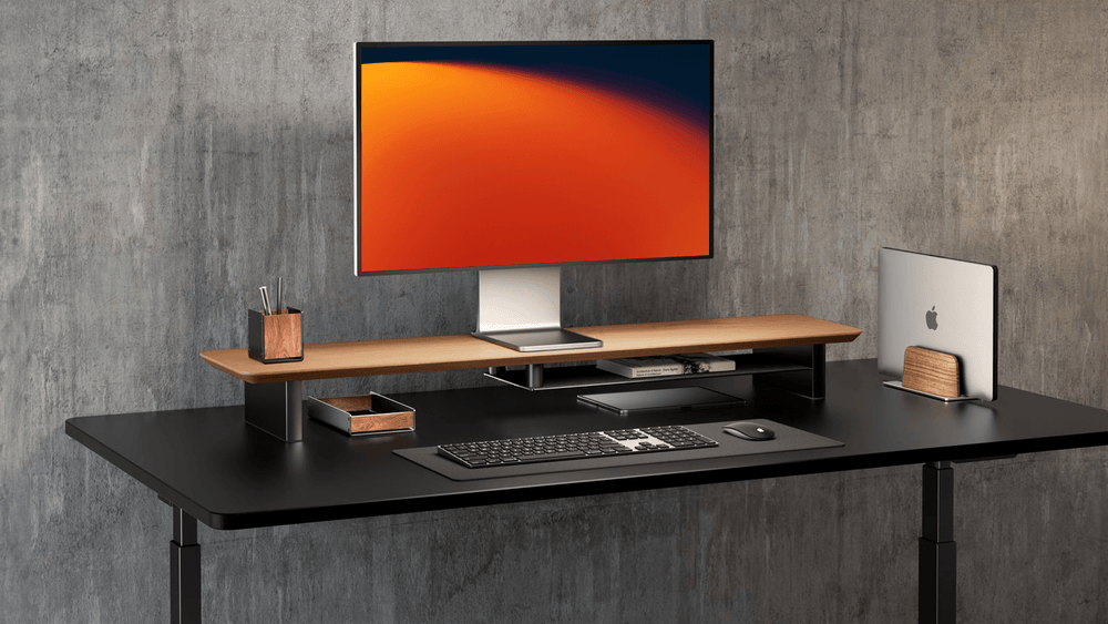 Alberenz® Oak Wooden Monitor Riser - 2 Monitors