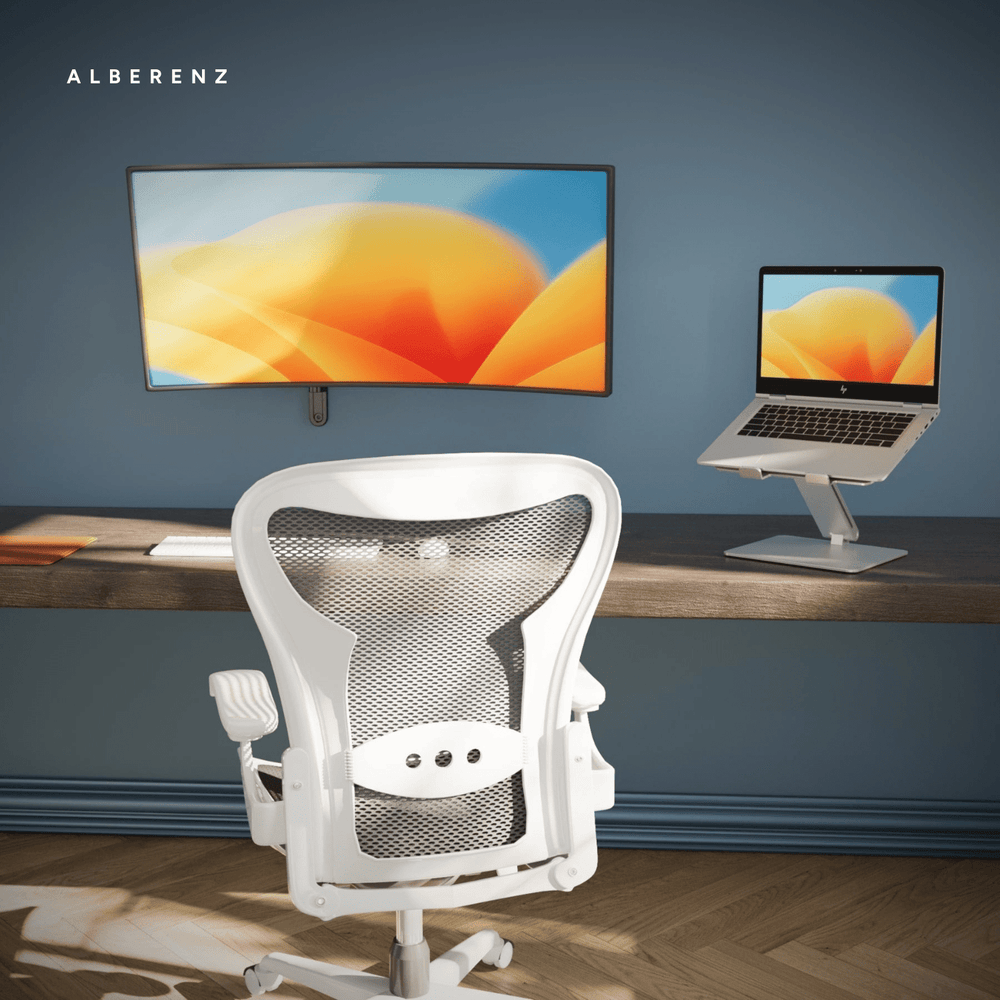Alberenz® Monitorhalterung Wand Gasfeder Dunkelgrau