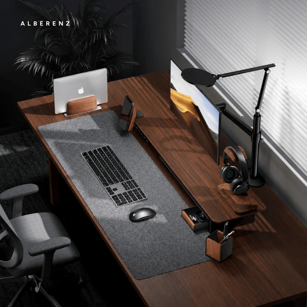 Bundle: Nussbaum-Monitorerhöhung + MagSafe-Ladegerät + Laptophalter + Tabletständer + Kopfhörerhalter