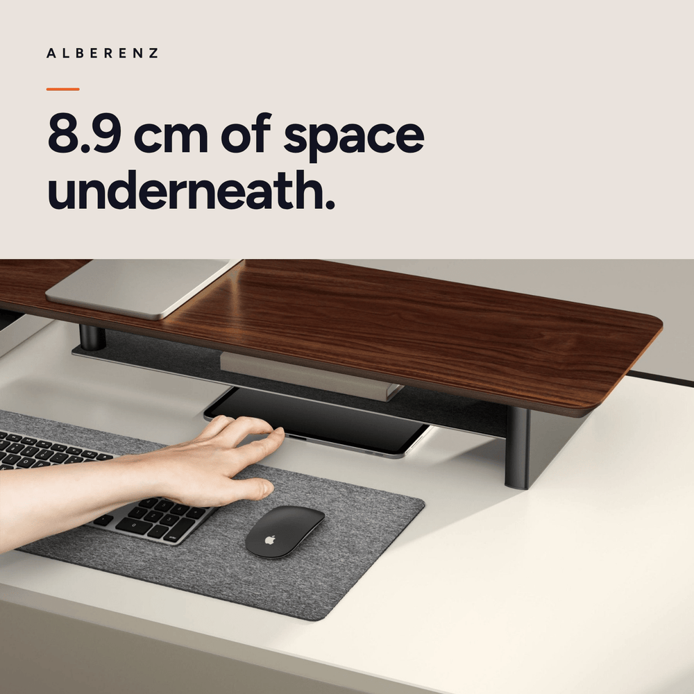 Bundle: Nussbaum-Monitorerhöhung + MagSafe-Ladegerät + Laptophalter + Tabletständer + Kopfhörerhalter