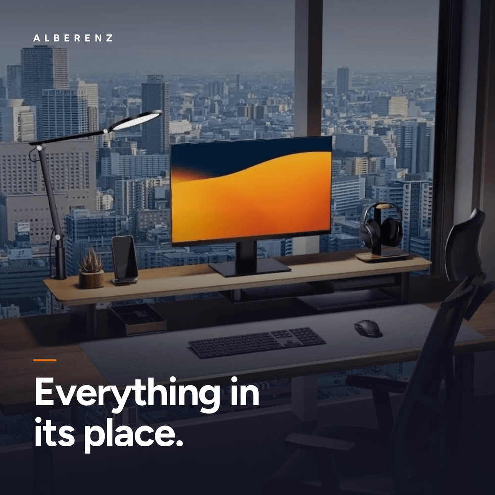 Alberenz® Monitorständer aus Eichenholz - 2 Monitore