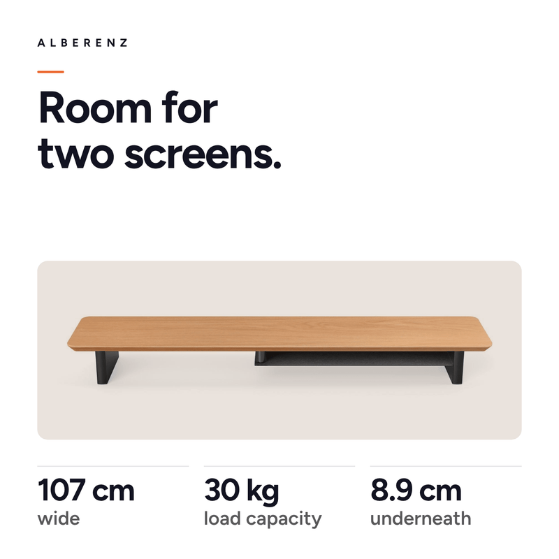 Alberenz® Monitorständer aus Eichenholz - 2 Monitore