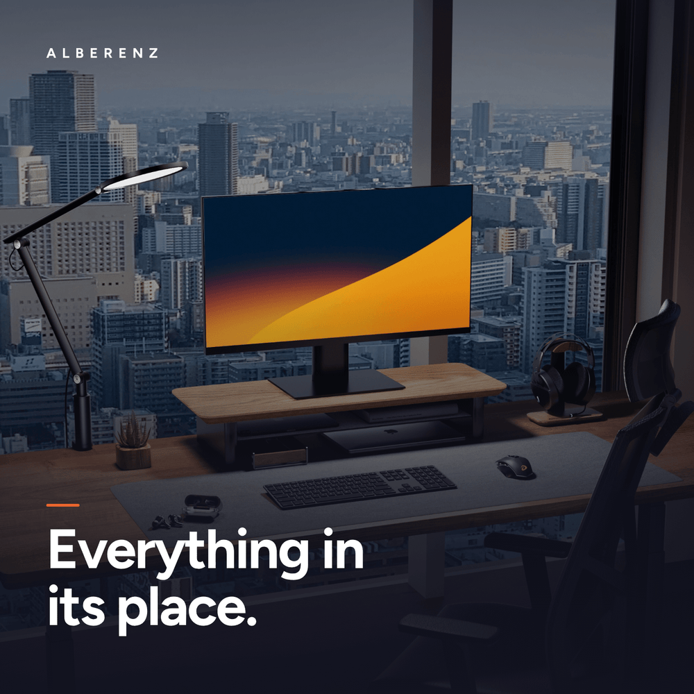 Alberenz® Monitorständer aus Eichenholz - 1 Monitor