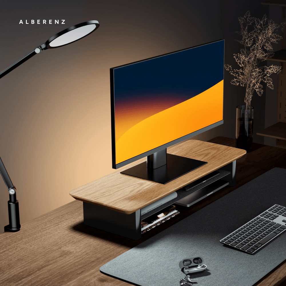 Alberenz® Monitorständer aus Eichenholz - 1 Monitor