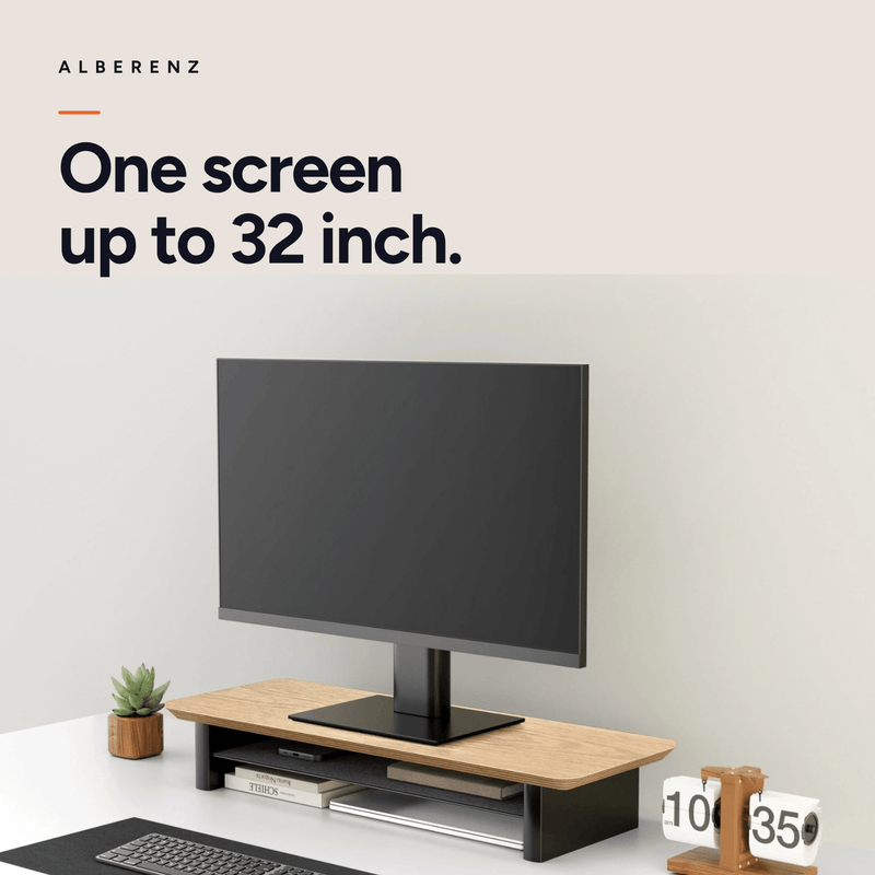 Alberenz® Monitorständer aus Eichenholz - 1 Monitor